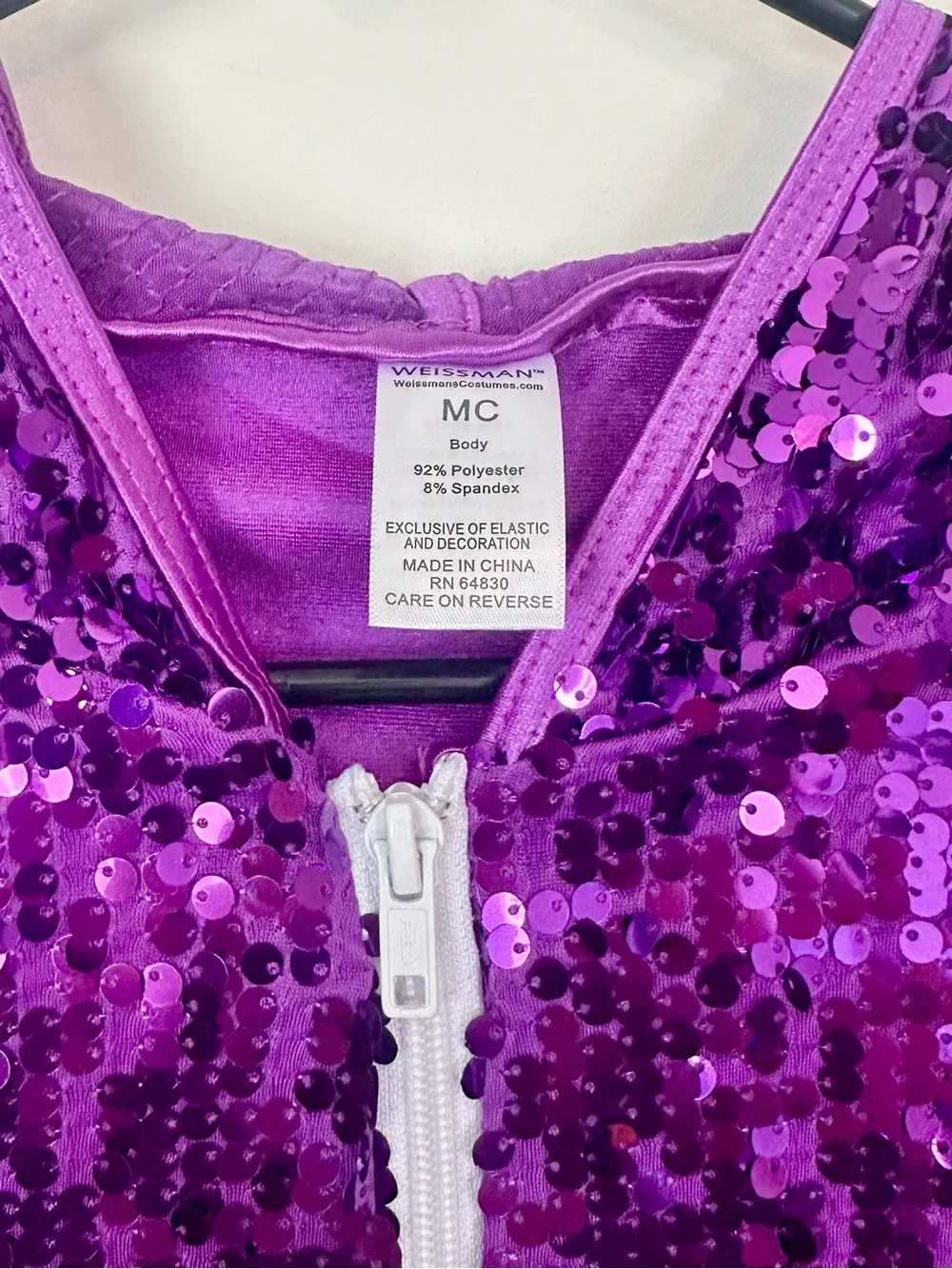 Weissman Girls Hip Hop Purple Sequin Dance Jacket - Size: MC